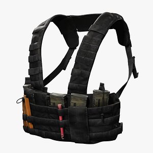 Realistic Black Tactical Vest - Low-Poly 3D Model
