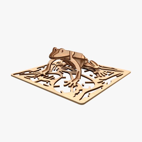 frog laser cut animation 3D model