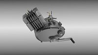 Two stroke moped motorcycle engine