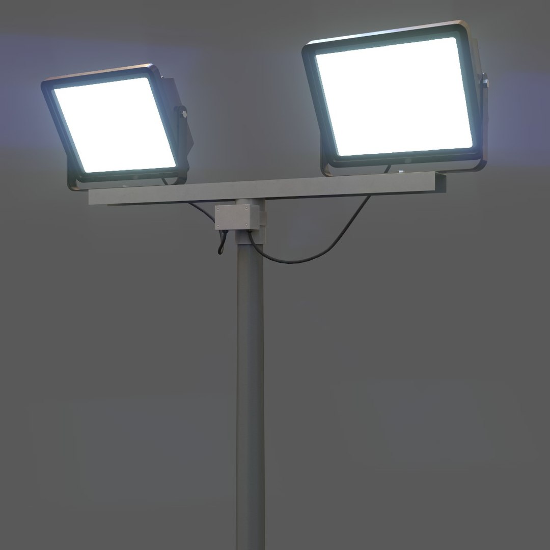 modelo 3d PBR LED Lamp Outdoor Floodlight Pole - TurboSquid 1921356