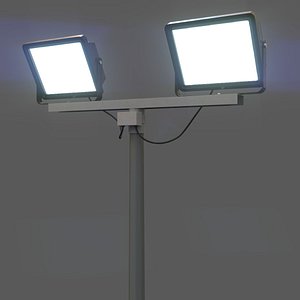 PBR LED Lamp Outdoor Floodlight Pole 3D model