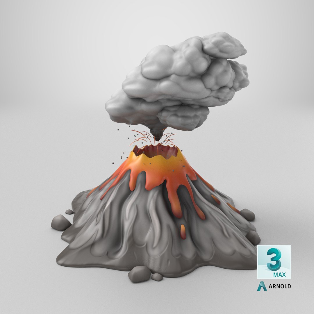3D Gray Stylized Erupting Volcano with Lava and Smoke https://p.turbosquid.com/ts-thumb/t2/qfGmOi/Zm/stemcell_max_arnold_render/png/1727454637/1920x1080/fit_q87/1f4cc2c23eeaa6d1d53052af36f145c307278536/stemcell_max_arnold_render.jpg