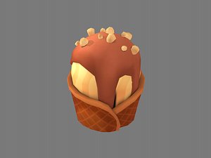 3D ice cream chocolate