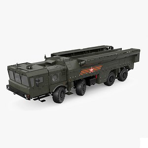 Tactical Missile System Iskander SS-26 Stone Rigged for Cinema 4D 3D model