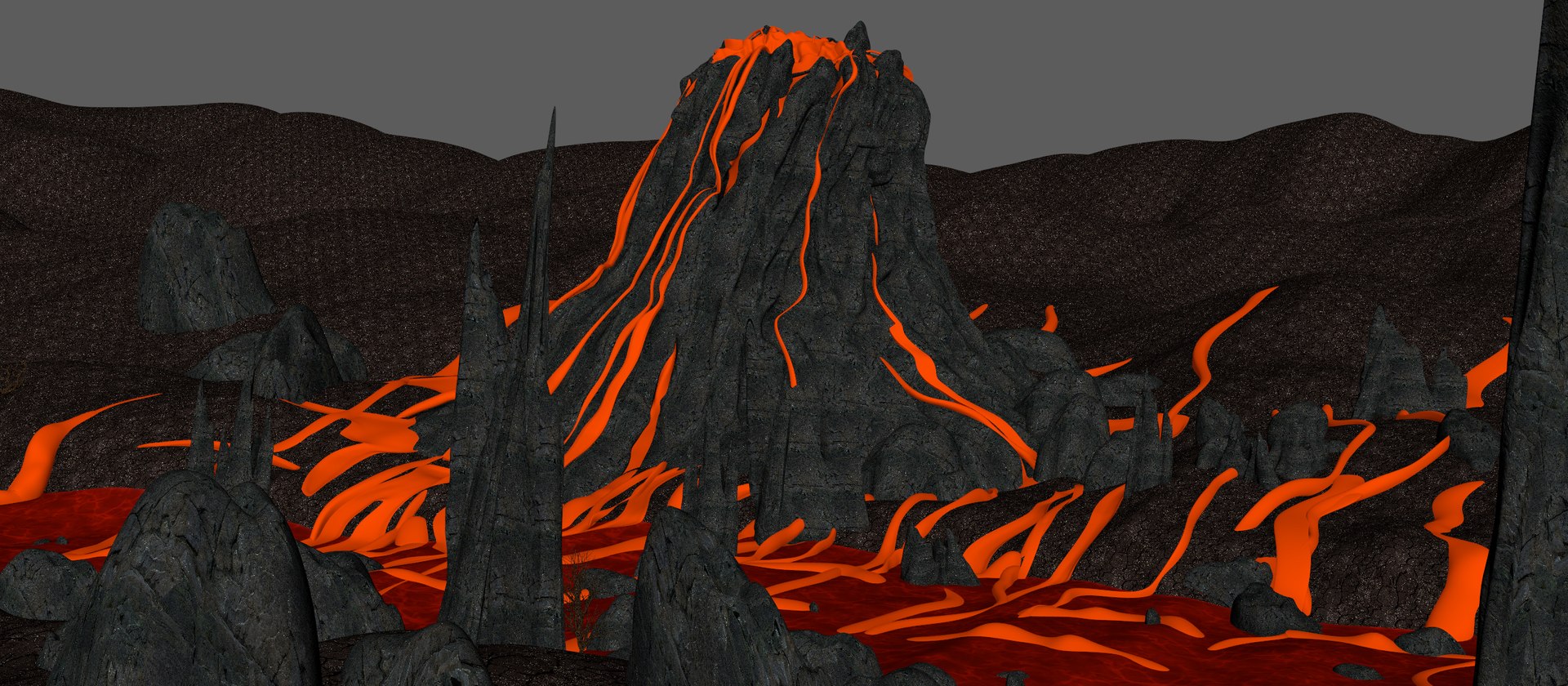 3D Volcano Volcan River - TurboSquid 1231673