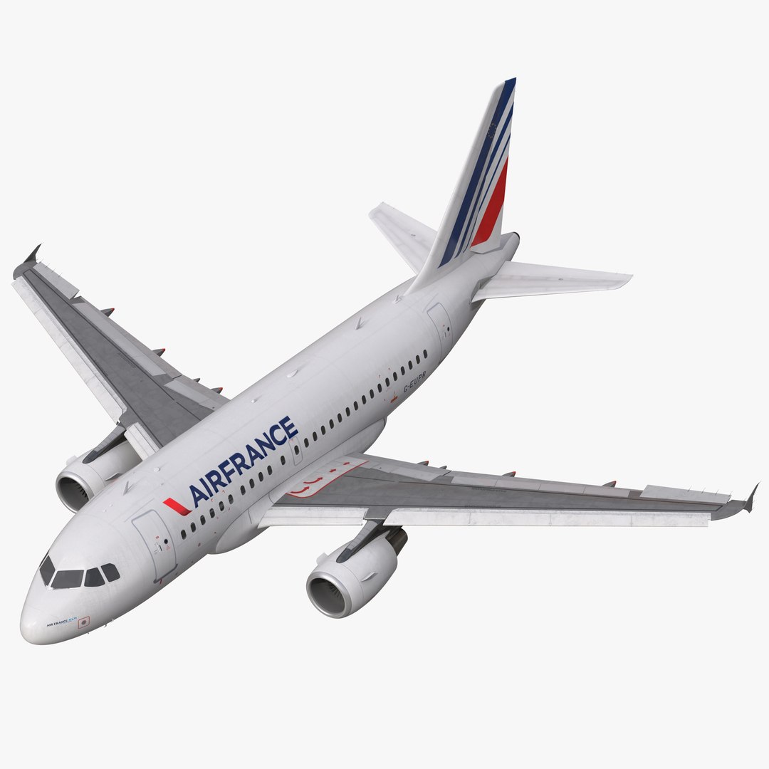 Airbus A318 Air France Rigged 3D Model 3D model preview