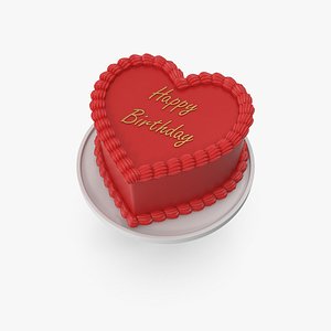 3D Heart Shape Birthday Cake