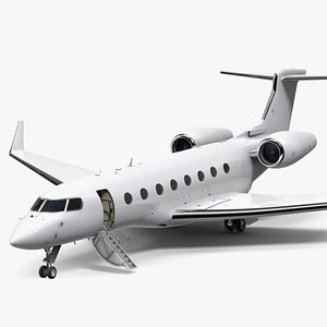 3D Large Private Jet Rigged model