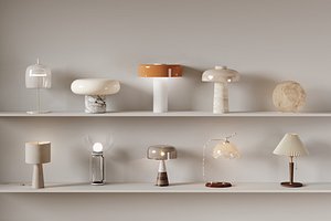3D model Collection of 10 Modern Designer Table Lamps