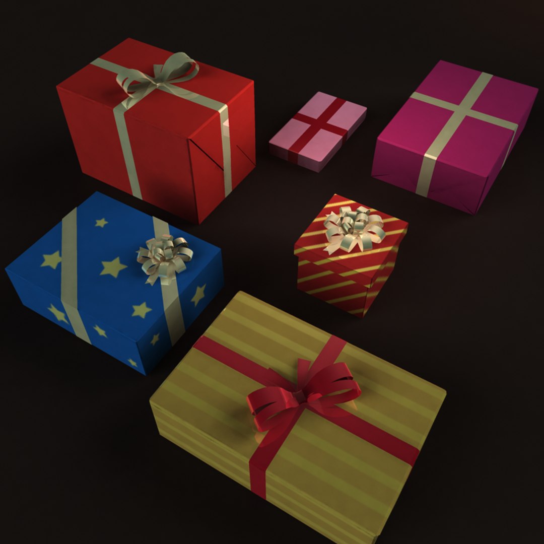 3d boxes ribbons model