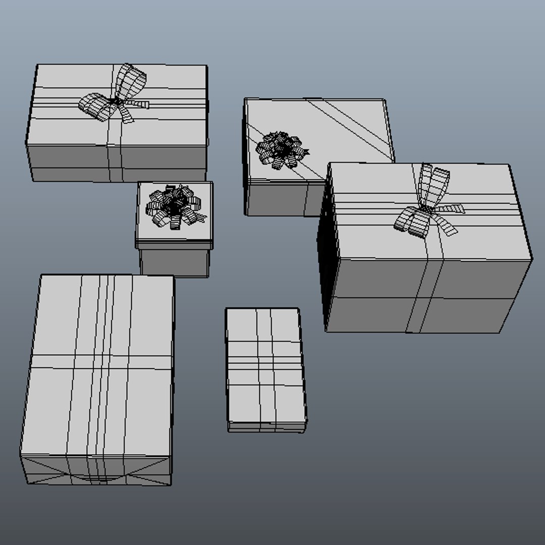 3d boxes ribbons model