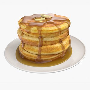 Pancakes with Syrup and Butter 3D model