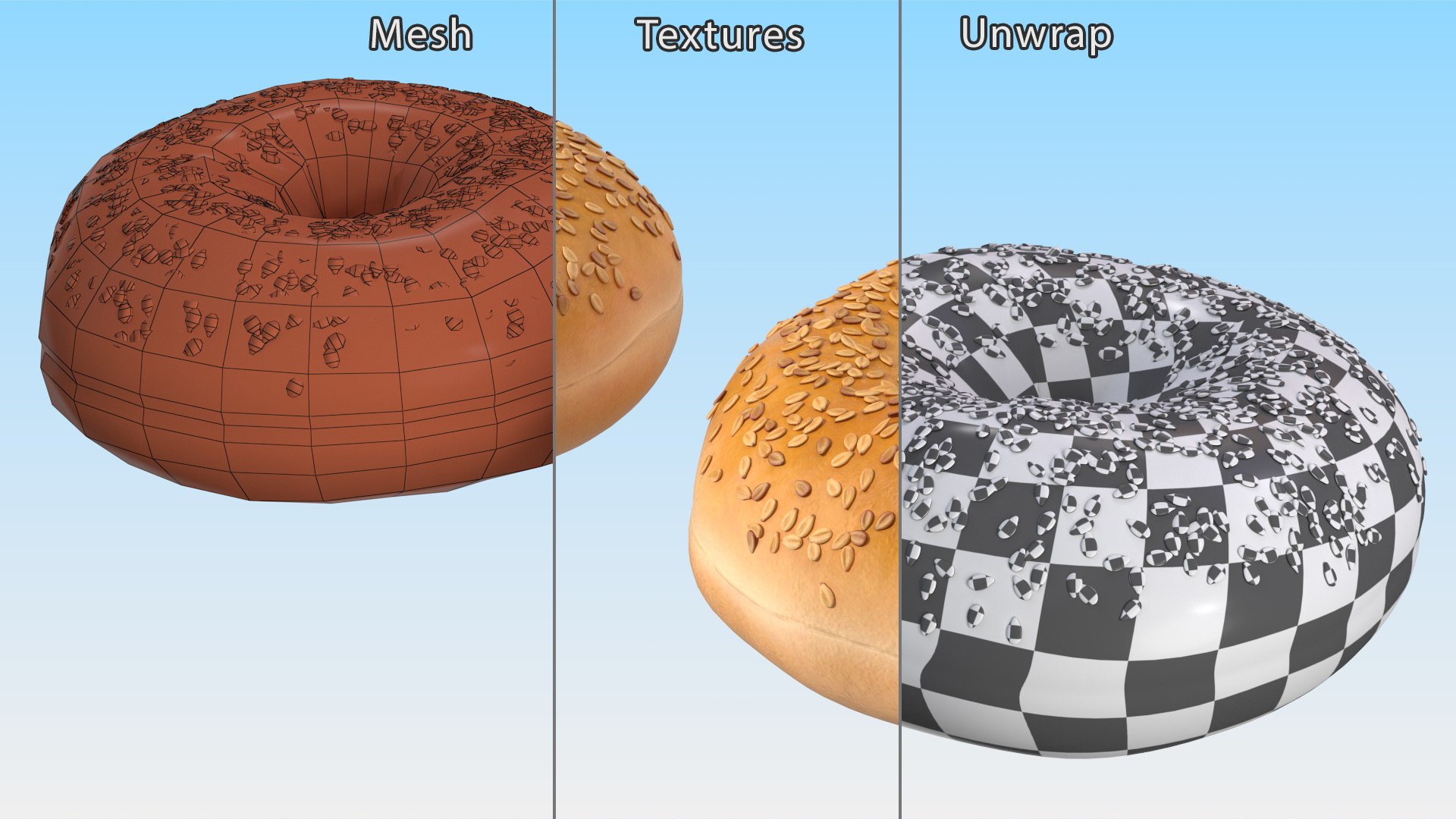 3D Bagels with Sesame Seeds model https://p.turbosquid.com/ts-thumb/t3/L2J01h/9a/bagelswithsesameseedsvray3dmodel016/jpg/1678762708/1920x1080/fit_q87/3518ec0e3876d258ad7201654ce9b33836e64843/bagelswithsesameseedsvray3dmodel016.jpg