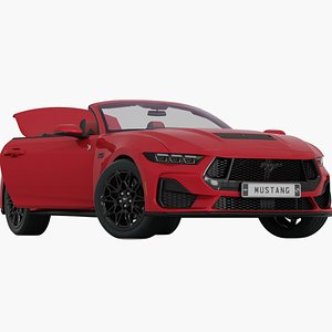 3D model Ford Mustang GT Convertible 2024 Opening doors and trunk