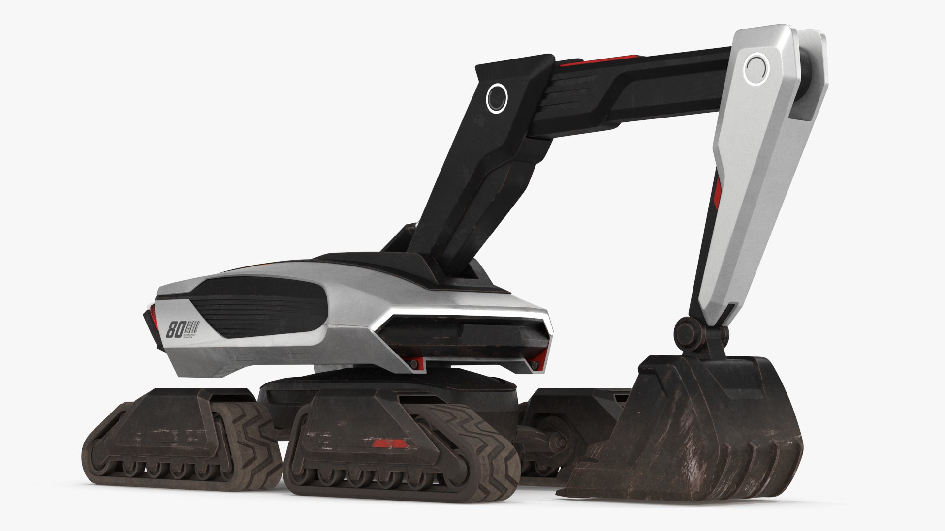 Excavator Futuristic Concept Old 3D model preview