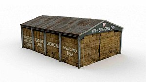 3D Rural Hay Bale Storage Shed model