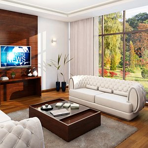 3D model office sitting room