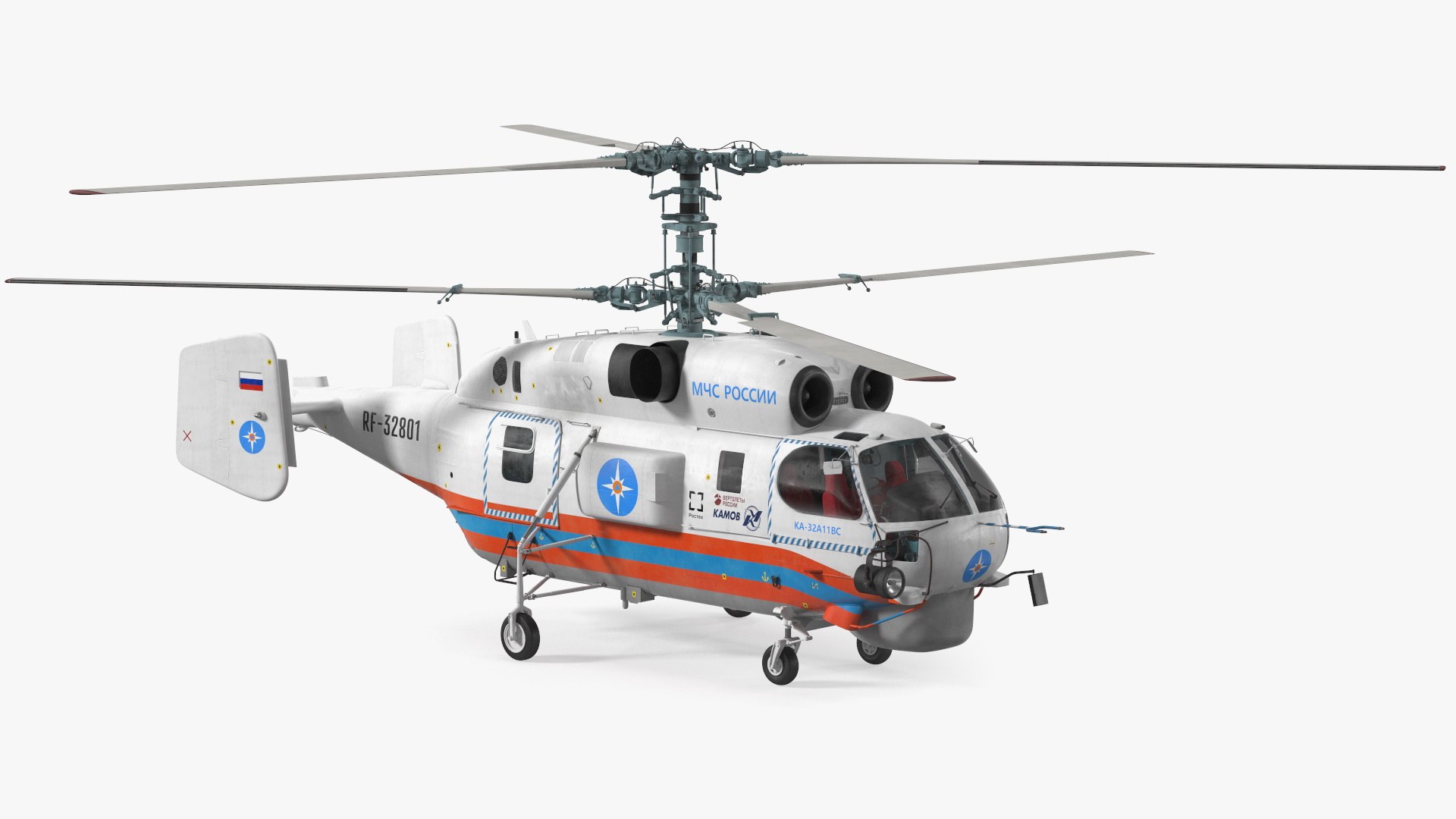 Kamov KA32 Russia EMERCOM Helicopter 3D model preview