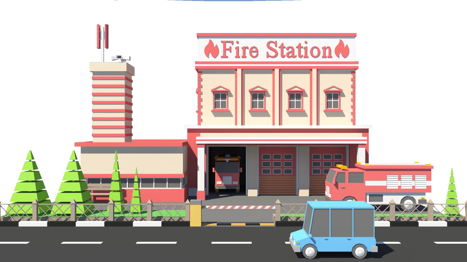 3D Firestation01 Model - TurboSquid 1373308