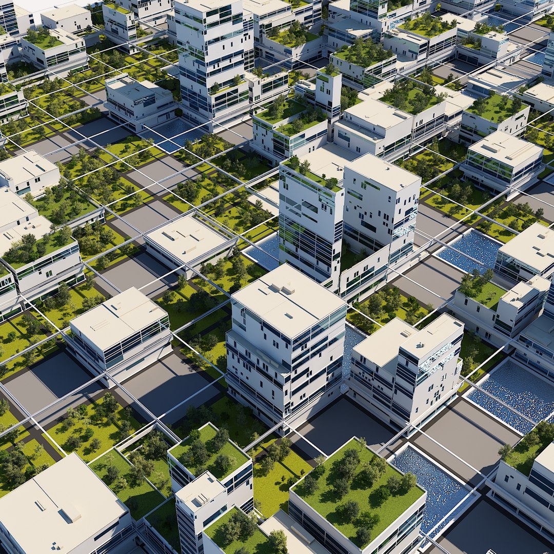 3D Futuristic City Cityscape Model - TurboSquid 1452679