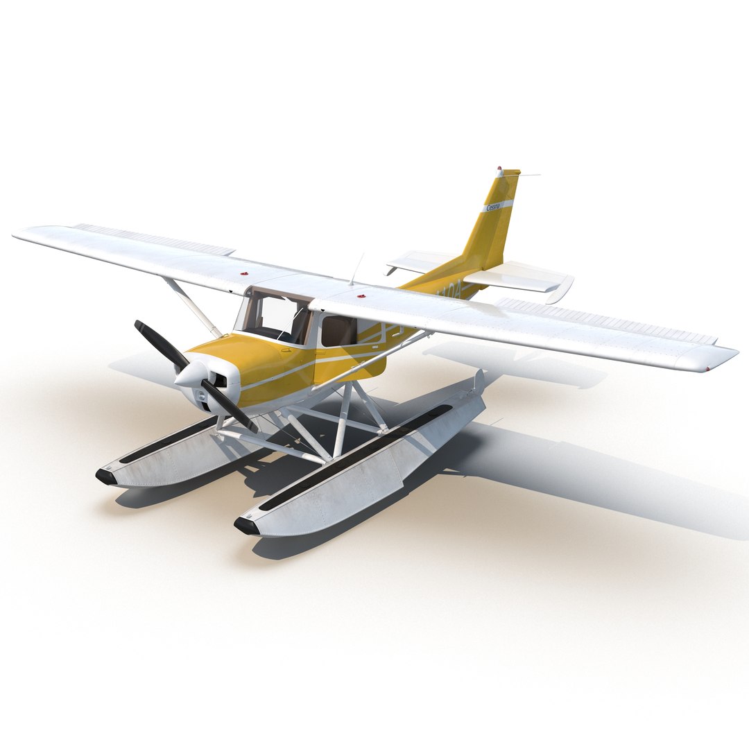 Cessna 150 Seaplane Rigged 3 3D Model 3D model preview