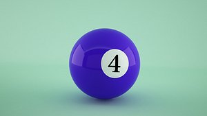 3D Billiard Pool Ball-4 American Model