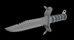hunting knife aluminum 3d model
