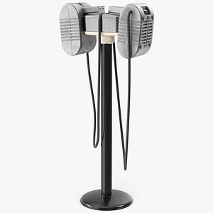 Retro Pedestal Speaker Set Black