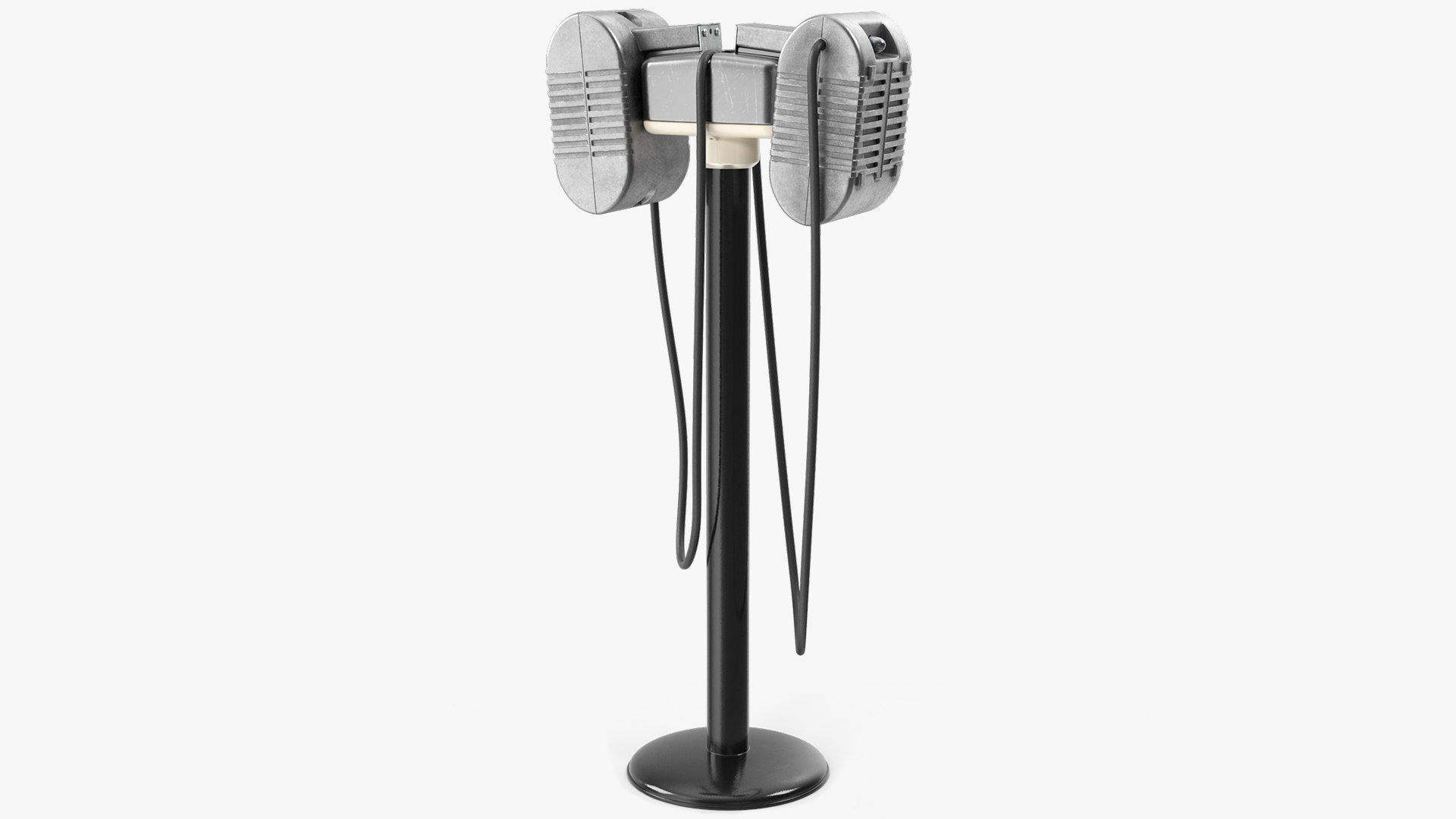 Retro Pedestal Speaker Set Black 3D model preview