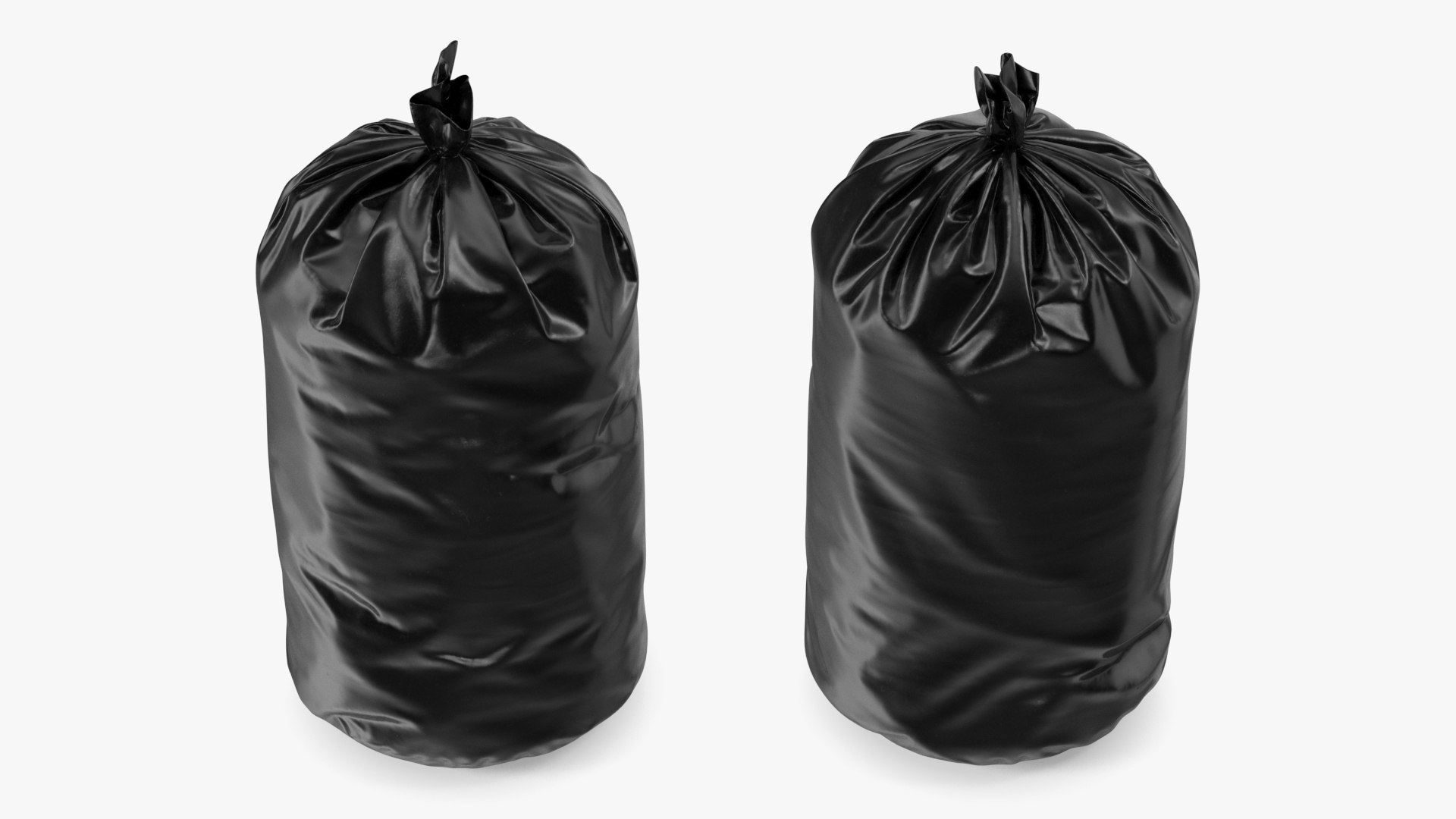 3D Tied Closed Black Trash Bags - TurboSquid 1852931