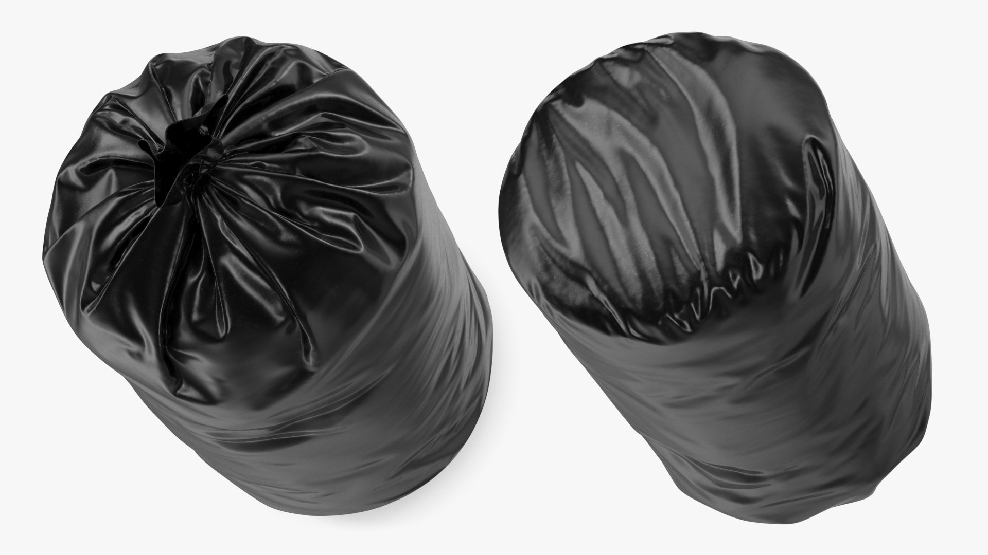 3D Tied Closed Black Trash Bags - TurboSquid 1852931