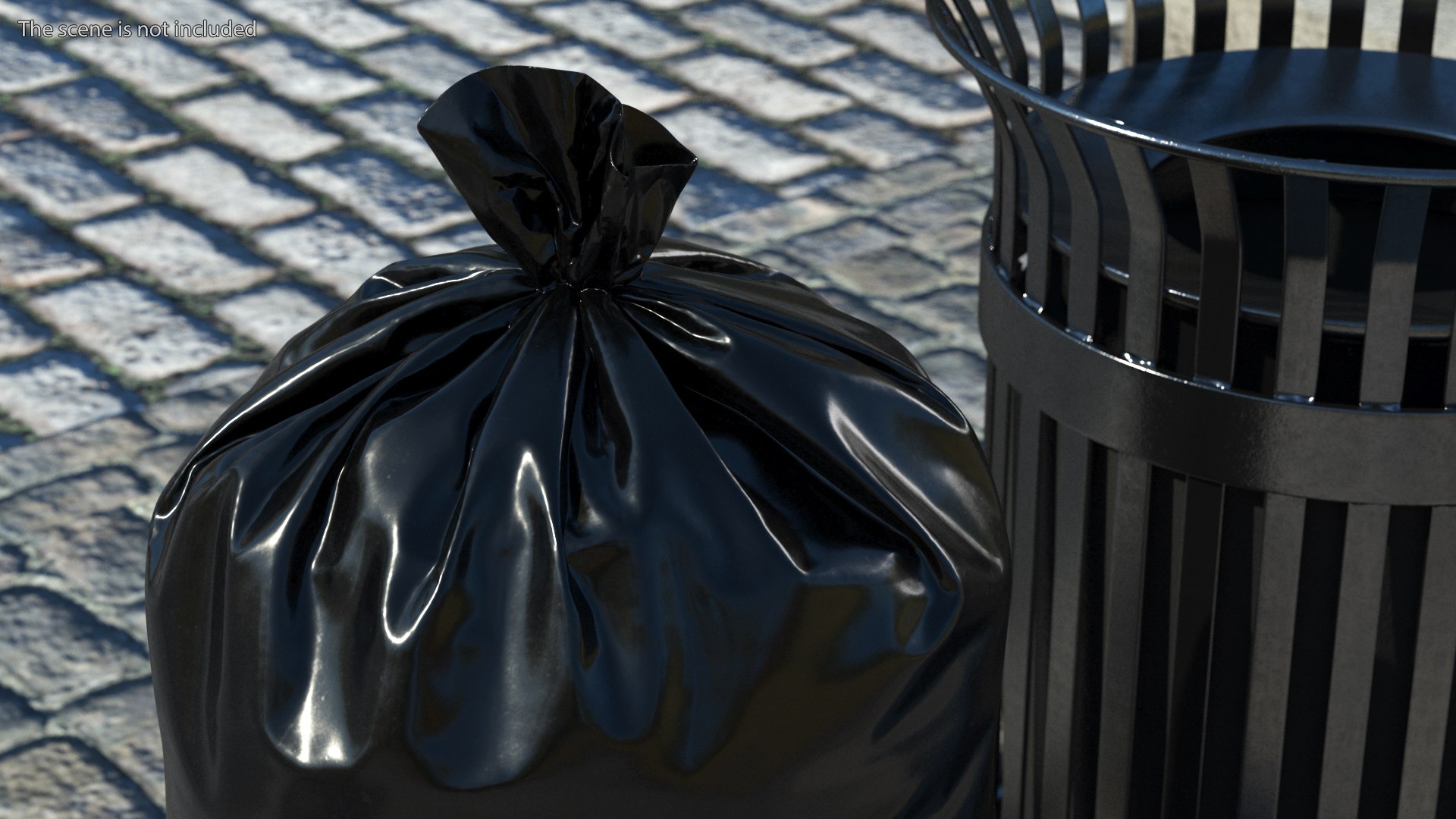 3D Tied Closed Black Trash Bags - TurboSquid 1852931