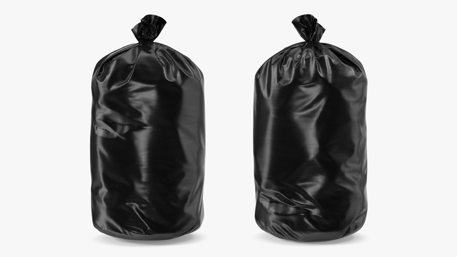 3D Tied Closed Black Trash Bags - TurboSquid 1852931