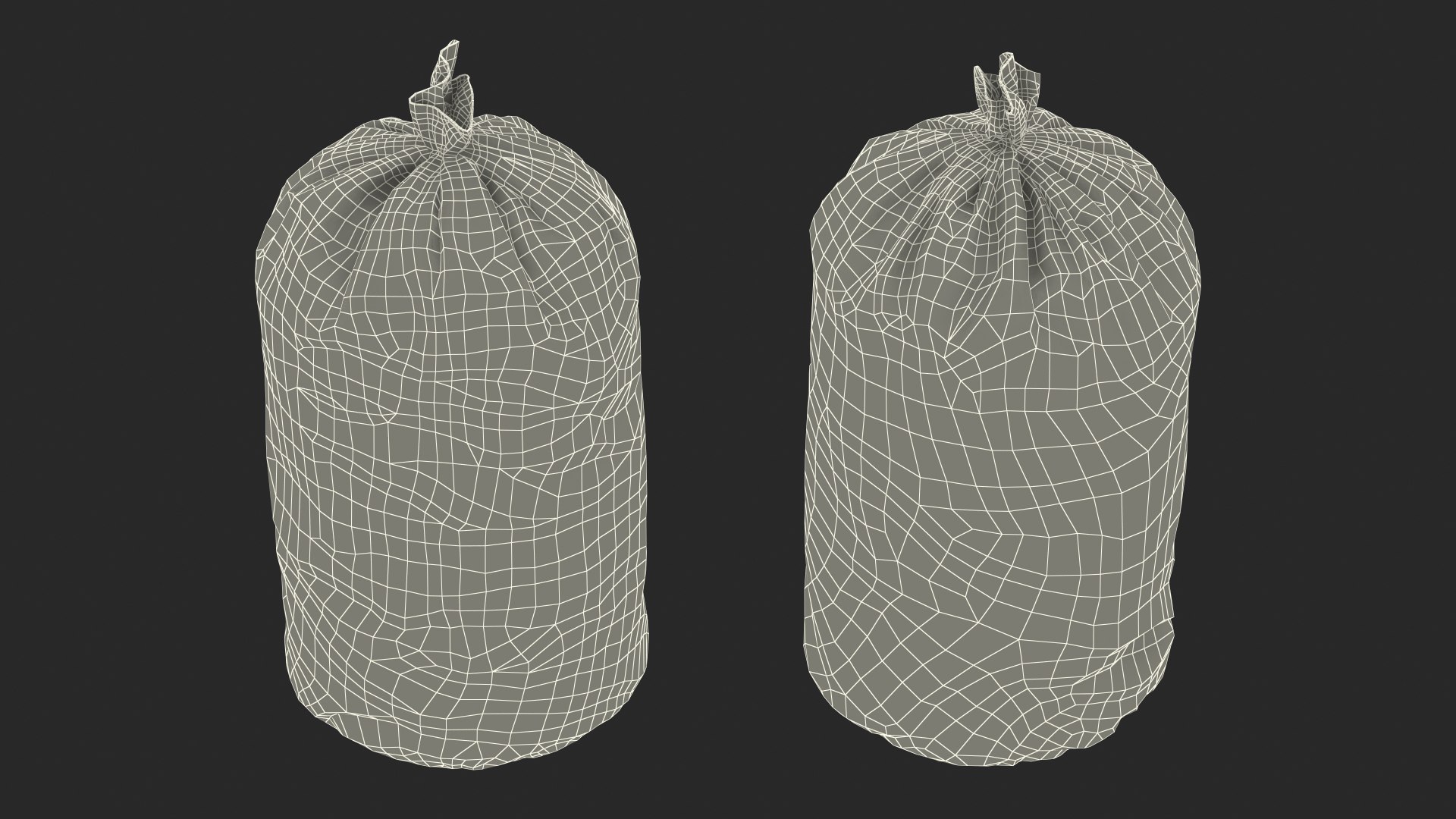 3D Tied Closed Black Trash Bags - TurboSquid 1852931