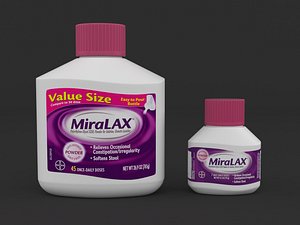 3D miralax laxative powder gentle model