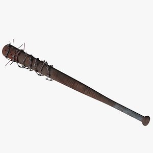 PBR Bloody Baseball Bat Barbed Wire Nails model