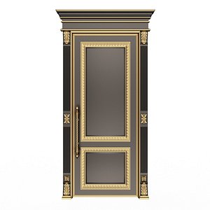 Carved Door Classic 01602 Black 3D model