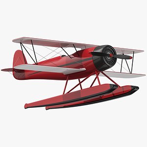 3D model Sea Plane Biplane 04