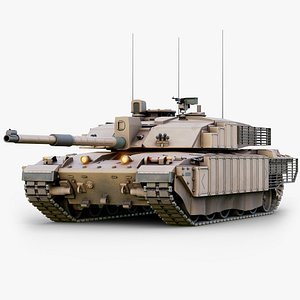 Rigged Tank Challenger 2 GameReady LODs