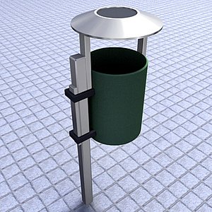 papelera trashbin 3d model
