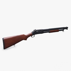 Winchester Model 1897 Low-poly PBR