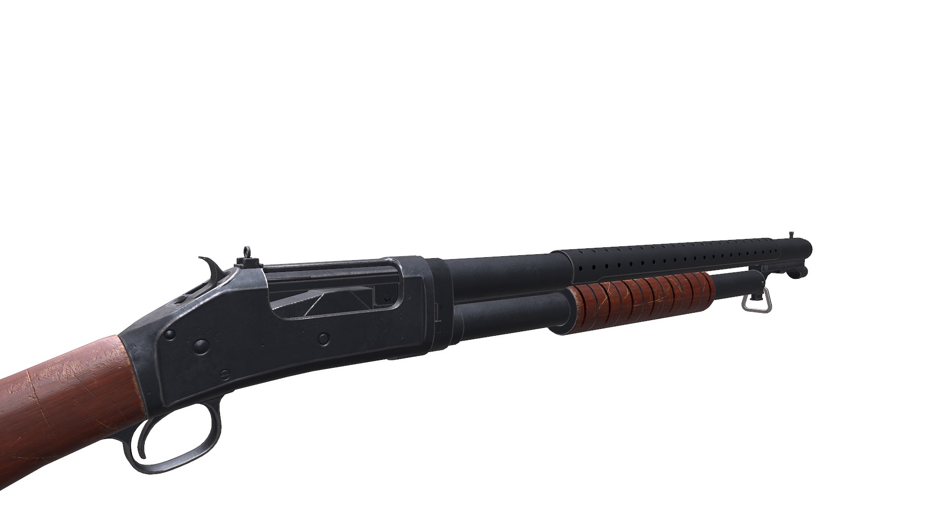 Winchester Model 1897 Low-poly PBR 3D - TurboSquid 2075833