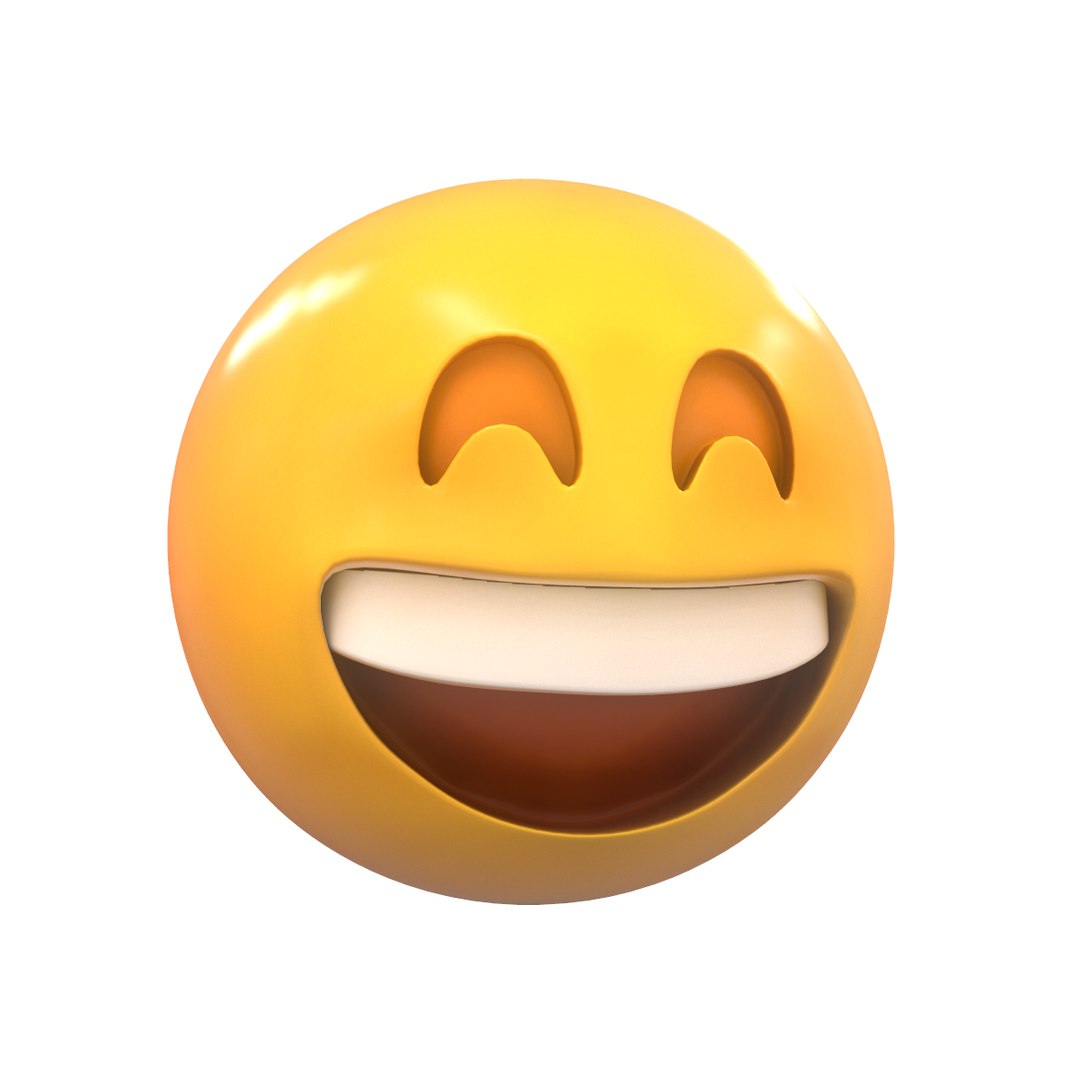 3D Emoji Grinning Face Smiling Model - TurboSquid 1400125