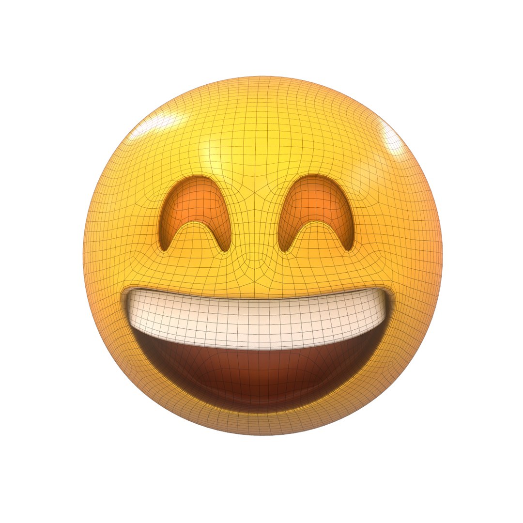 3D Emoji Grinning Face Smiling Model - TurboSquid 1400125