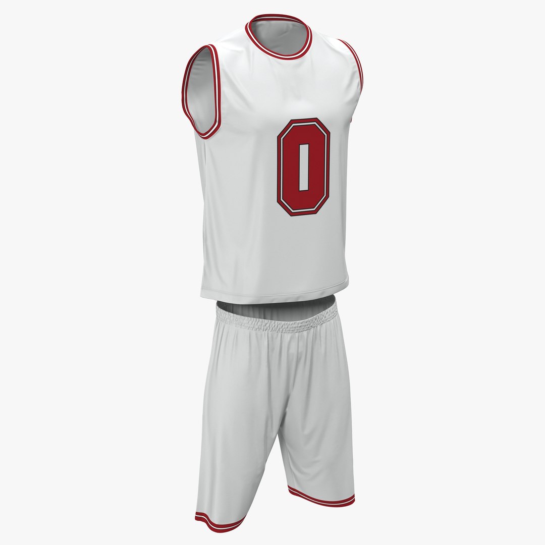 Basketball Uniform White 3D model preview