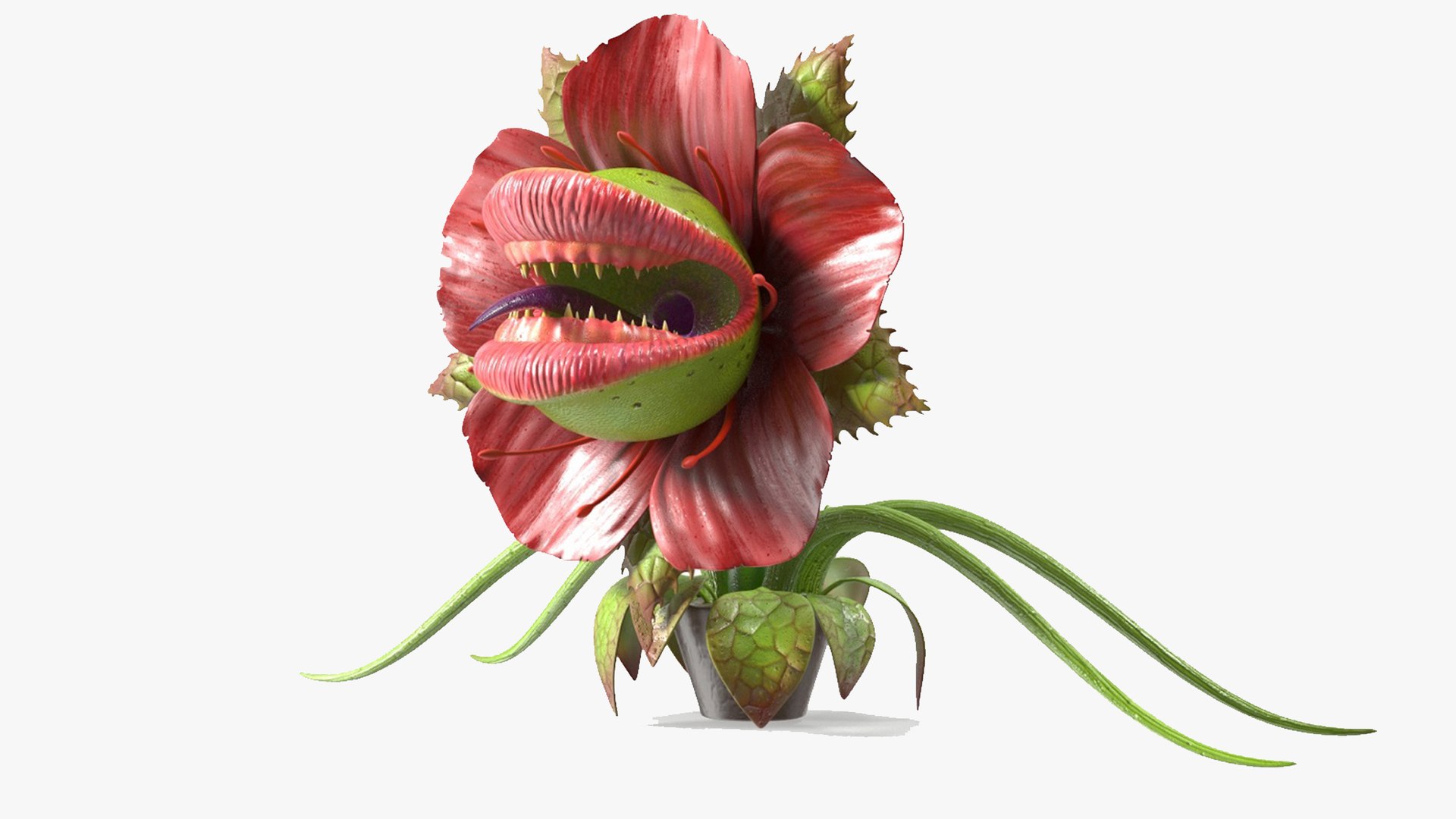 Halloween Monster Plant Rigged for Cinema 4D 3D model preview