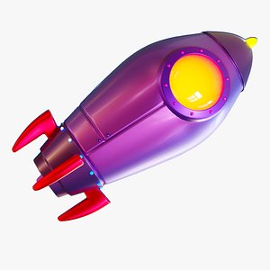 3D Stylized low poly Rocket 3D model model