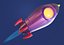 3D Stylized low poly Rocket 3D model model