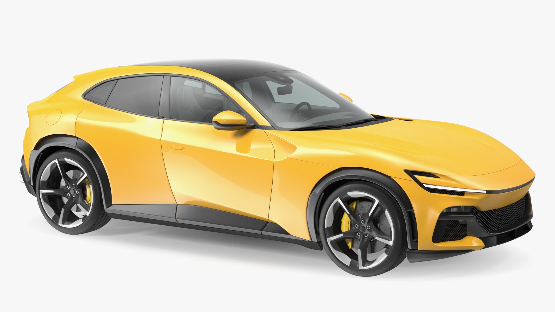Yellow Extreme Crossover Sports Car 3D model preview
