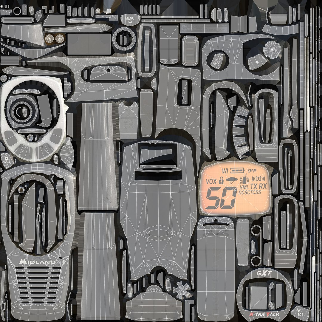 Midland GXT1000VP4 walkie talkie LowPoly 3D model https://p.turbosquid.com/ts-thumb/t4/Ne6iLs/eo/uv/jpg/1670183141/1920x1080/fit_q87/1f0321b793c6fa7b6e4f40158260023d945e00ca/uv.jpg